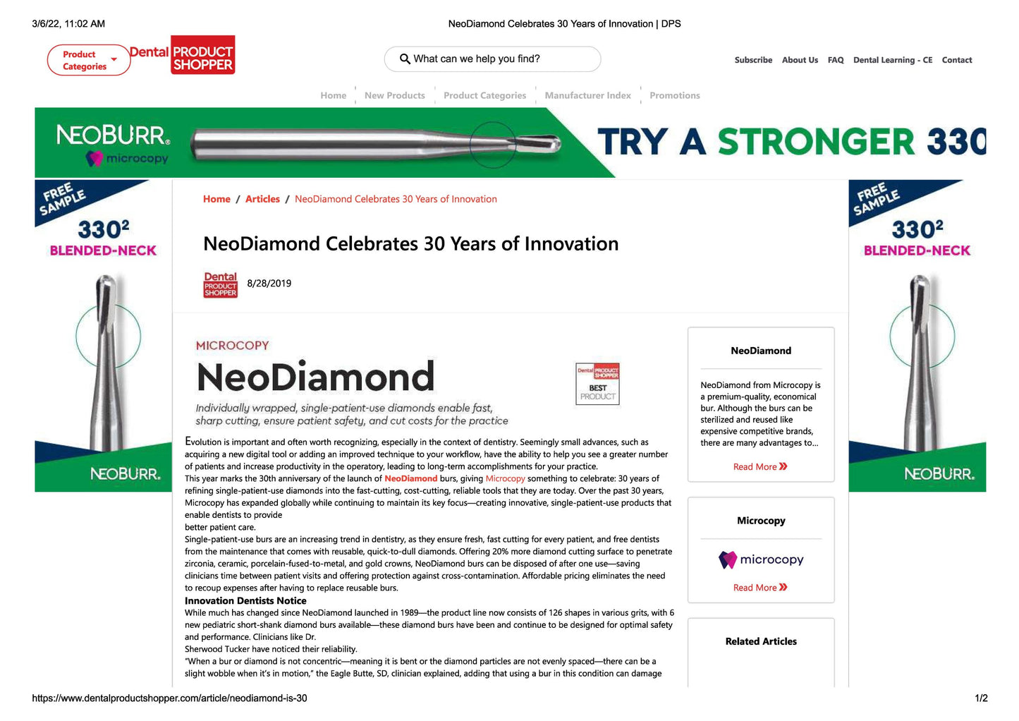 NeoDiamond Articles