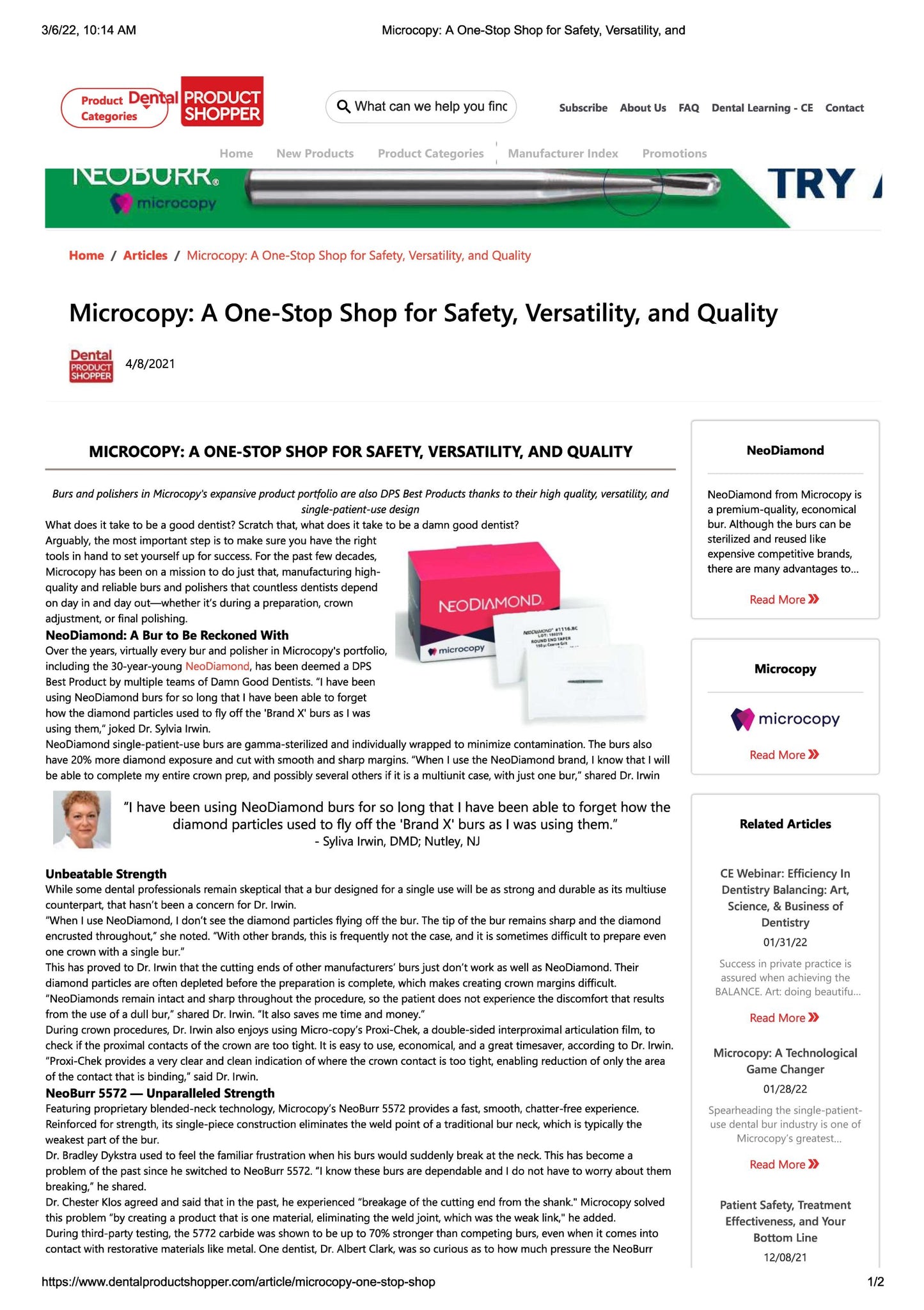 Microcopy Articles
