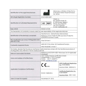 NeoDiamond Regulatory