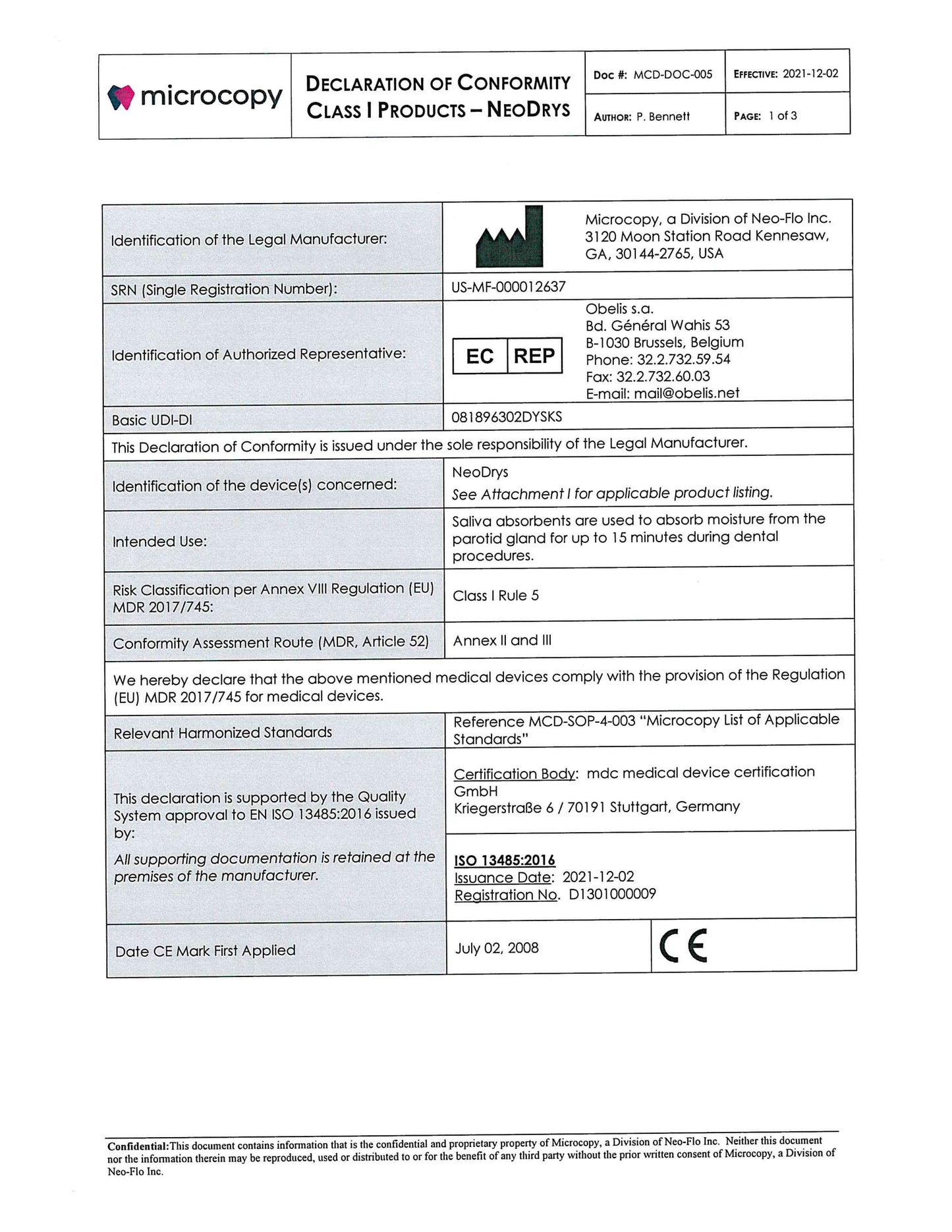 NeoDrys Regulatory
