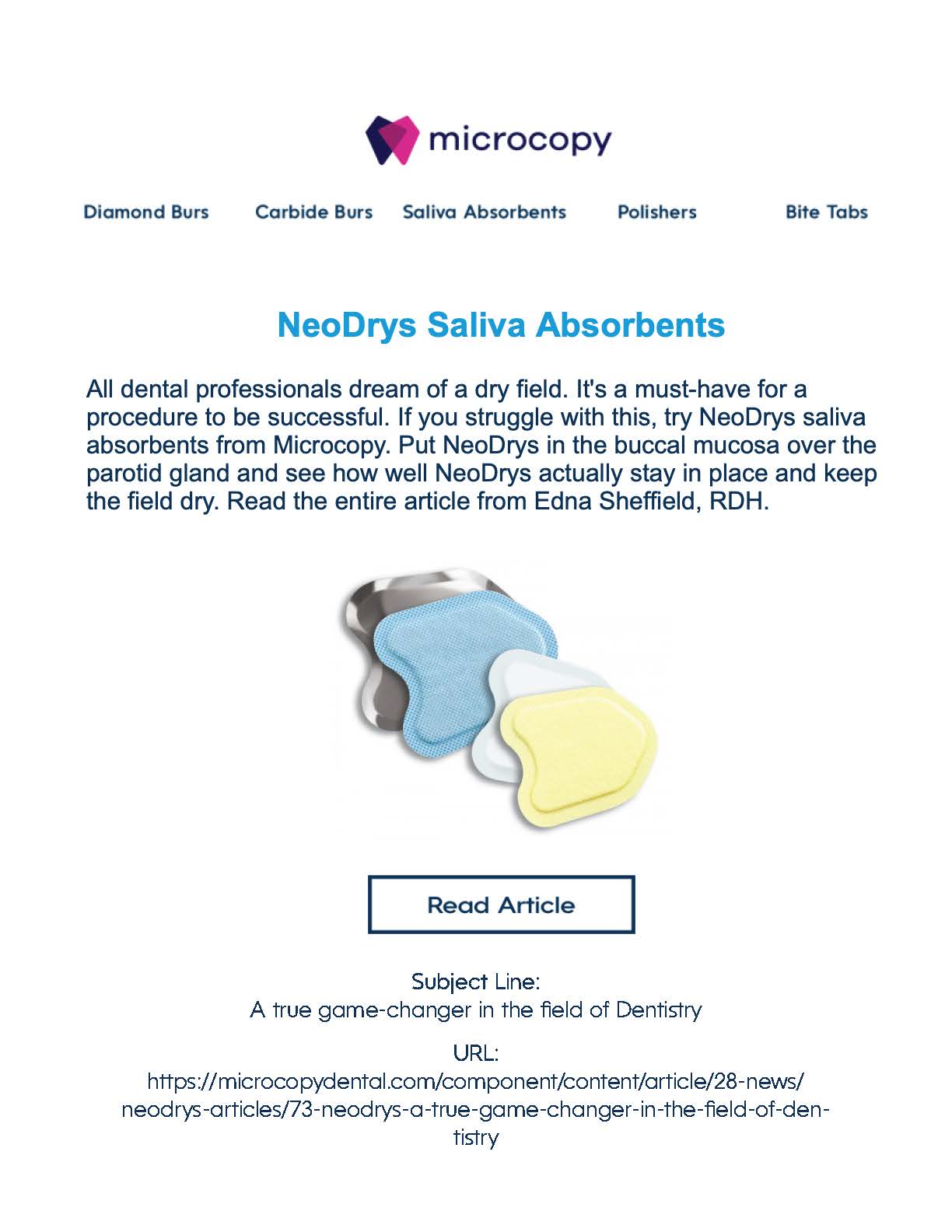 NeoDrys Email Blasts